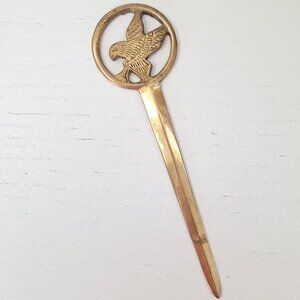 Vintage brass eagle bird letter opener - retro office decor